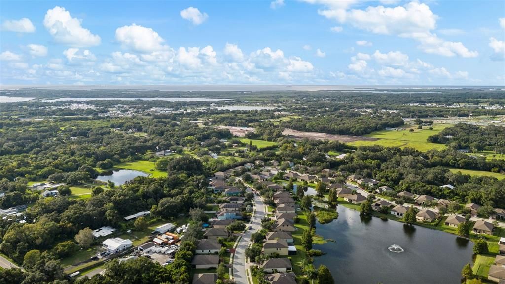 With Tampa Bay and Sunshine Skyway Bridge off in the distance, the home is minutes from the water and has easy access to I-275 and Highway 41