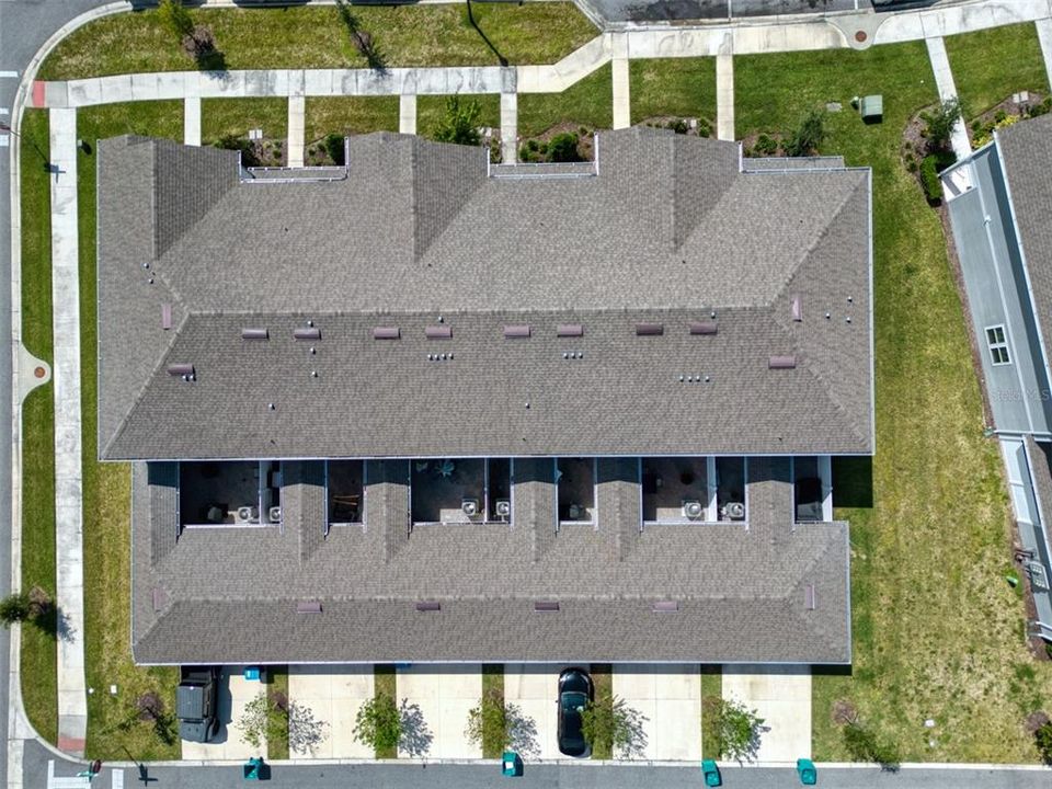 Aerial view of the building