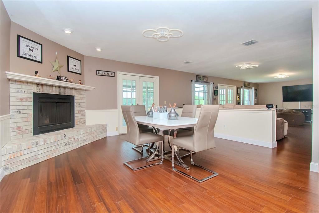 Dining Area w/ Fireplace