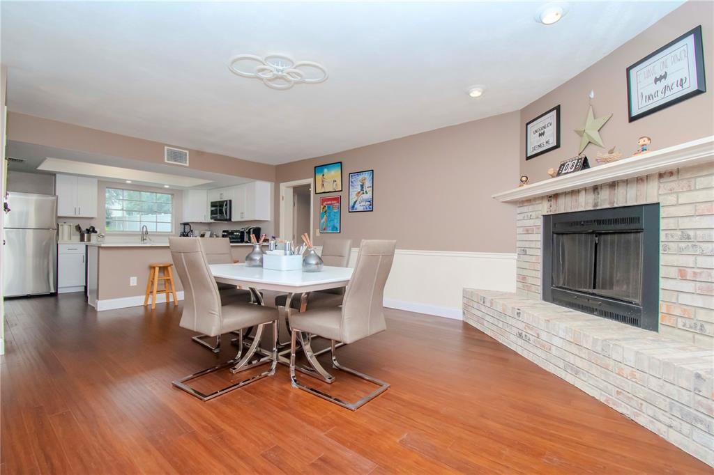 Dining Area w/ Fireplace