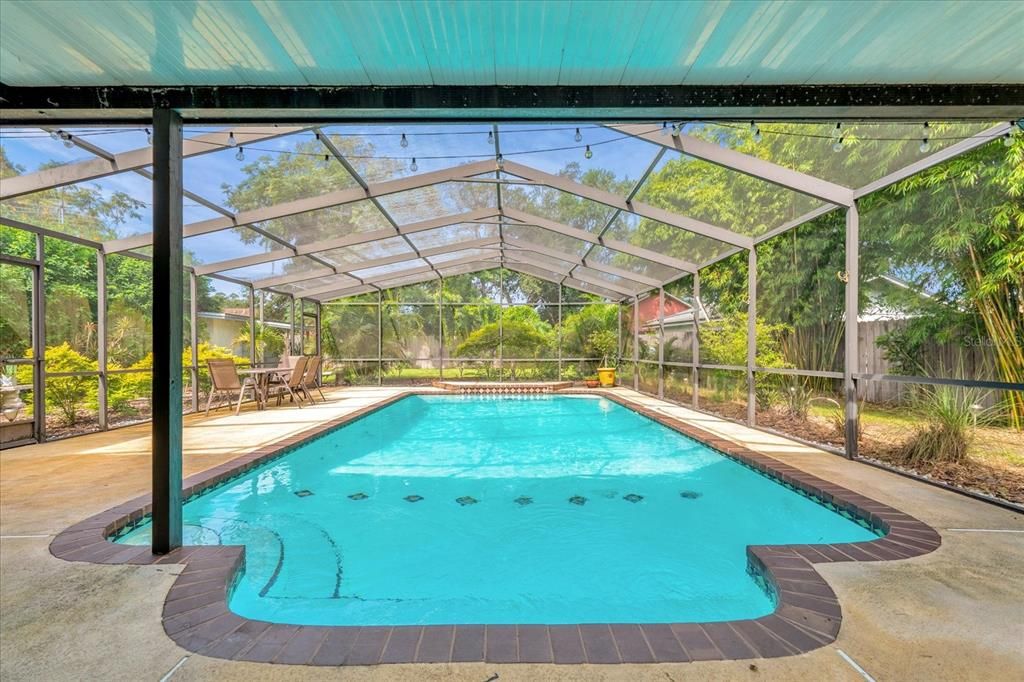 Oversized pool and screened in lanai