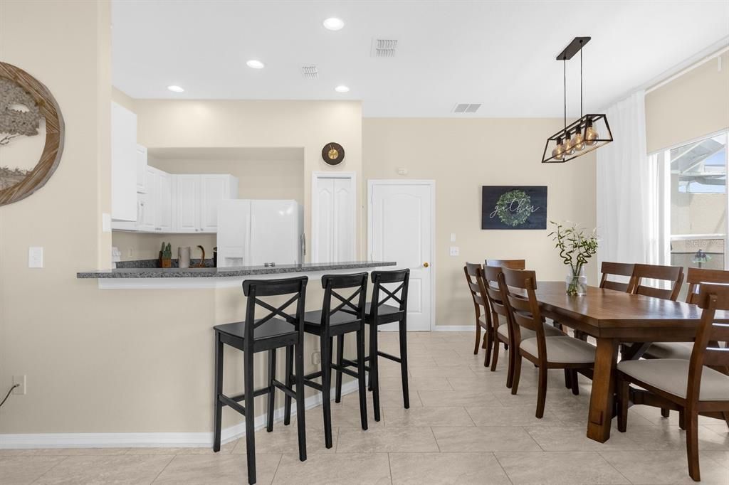 Open Floor Plan,  living room is connected to the kitchen and dining