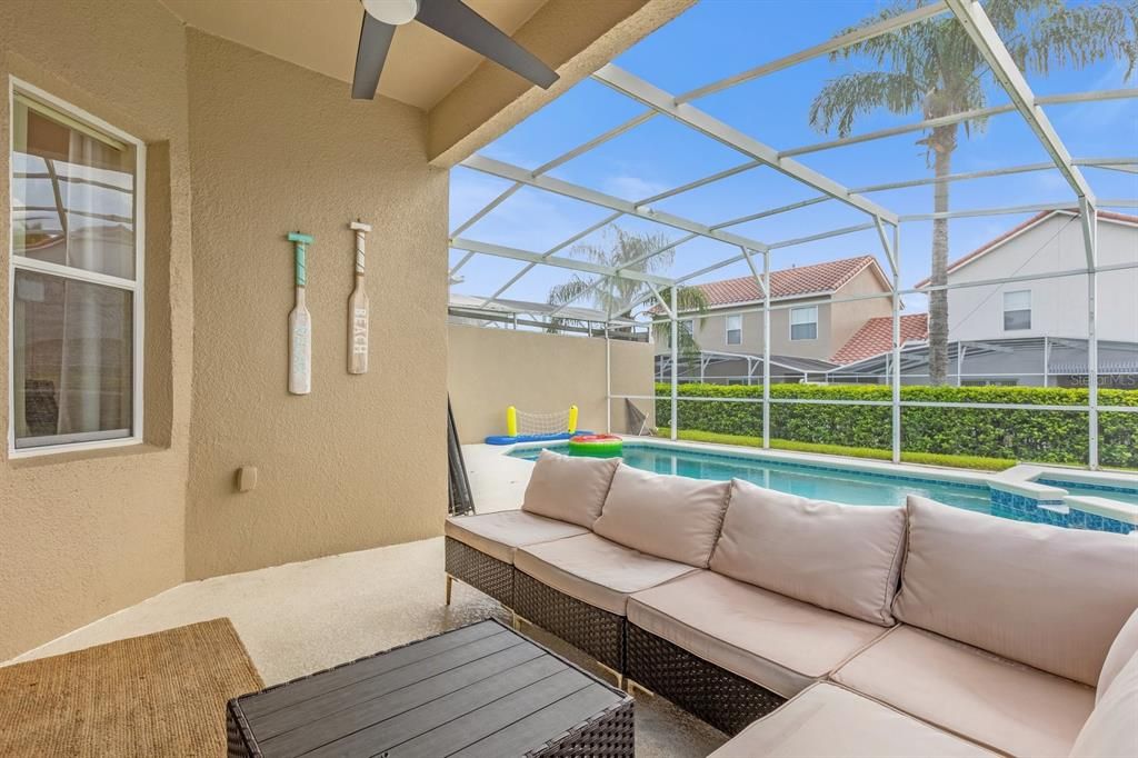 Covered Lanai alongside pool area