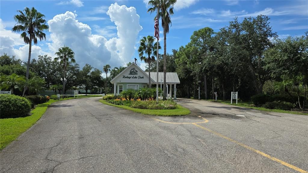 gated entry to Heritage Lake Park