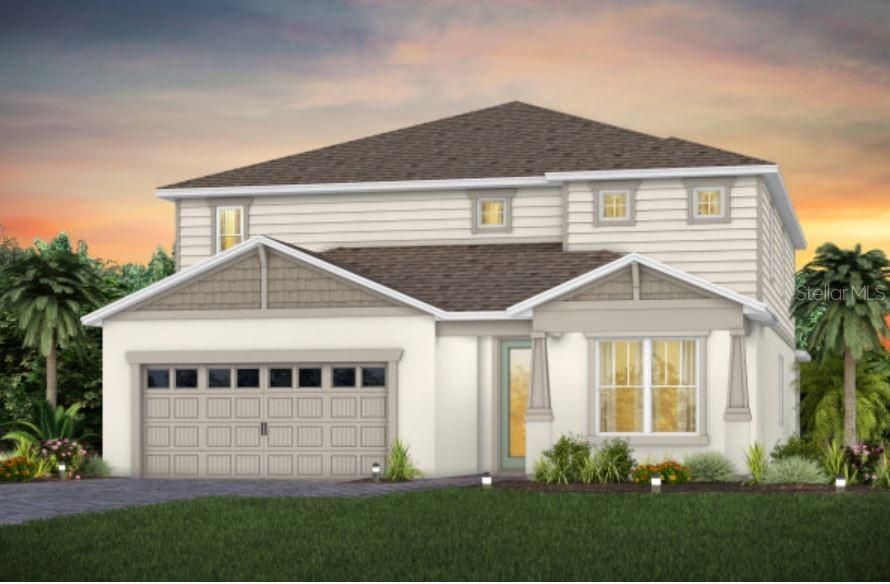 Exterior Design. Artistic rendering for this new construction home. Pictures are for illustrative purposes only. Elevations, colors and options may vary.