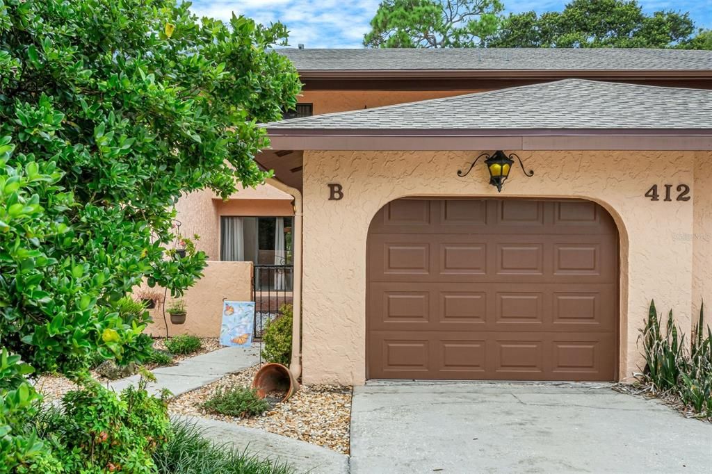 Single car attached garage.