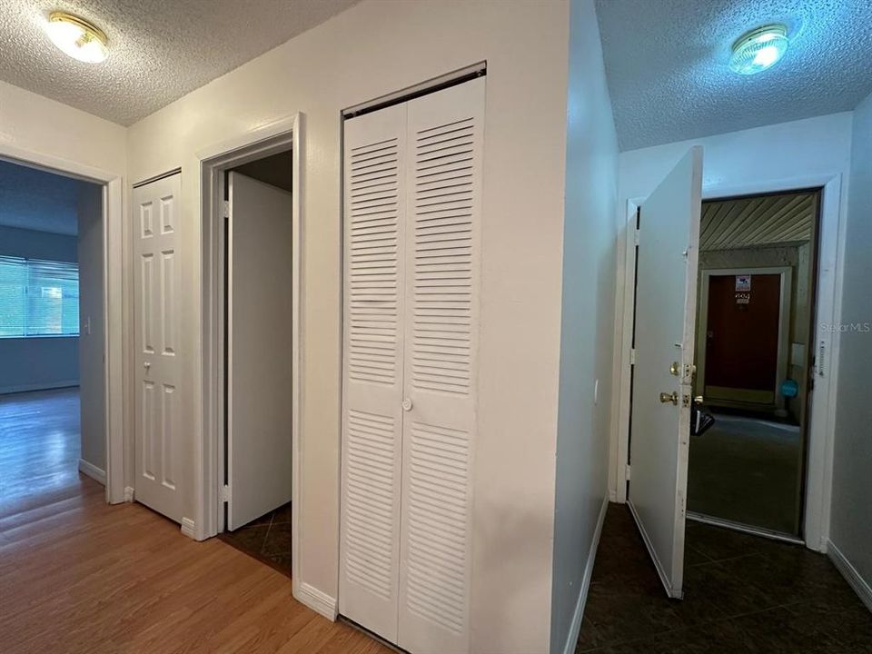 Air Conditioning Closet, Bathroom door, Line Closet.