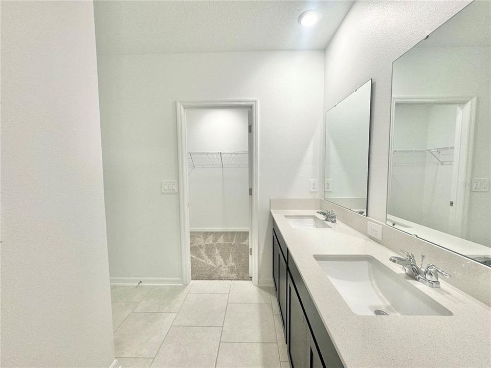 Dual sinks, walk-in closet, private water closet