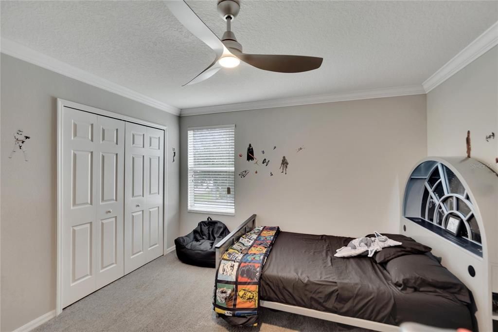 Check out the modern combo light and ceiling fan.