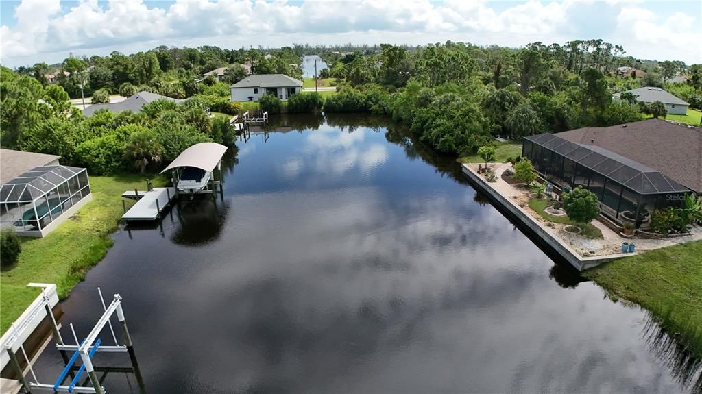 View of Hennipen Waterway.  Lot on the right.