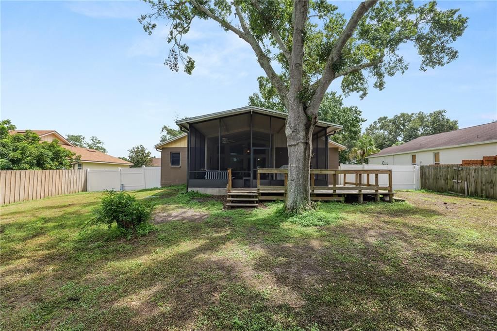 Backyard with building