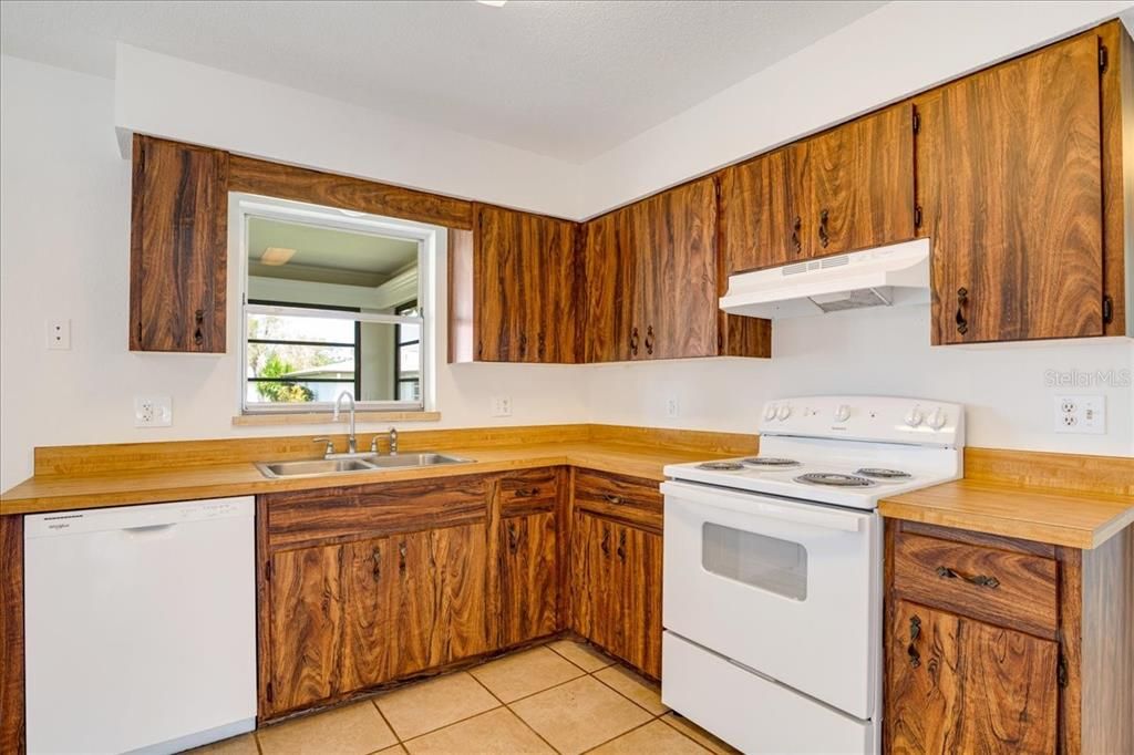 Kitchen with window out to Florida lanai