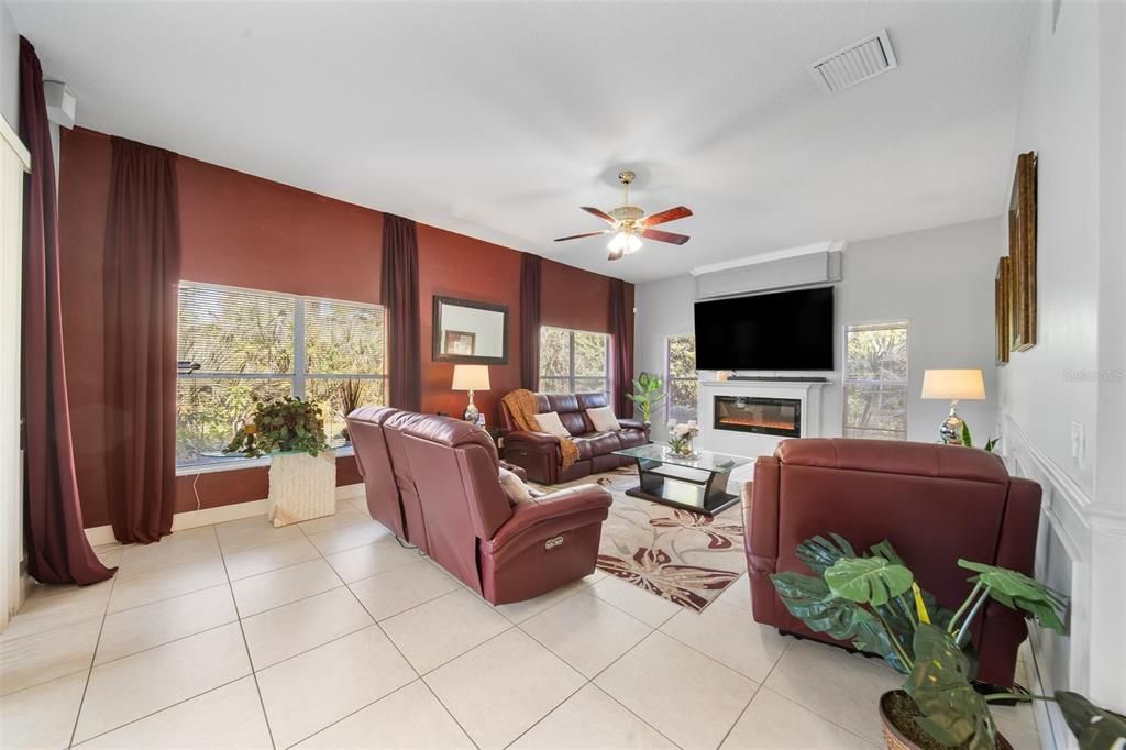 Living Room with ample windows for natural lighting