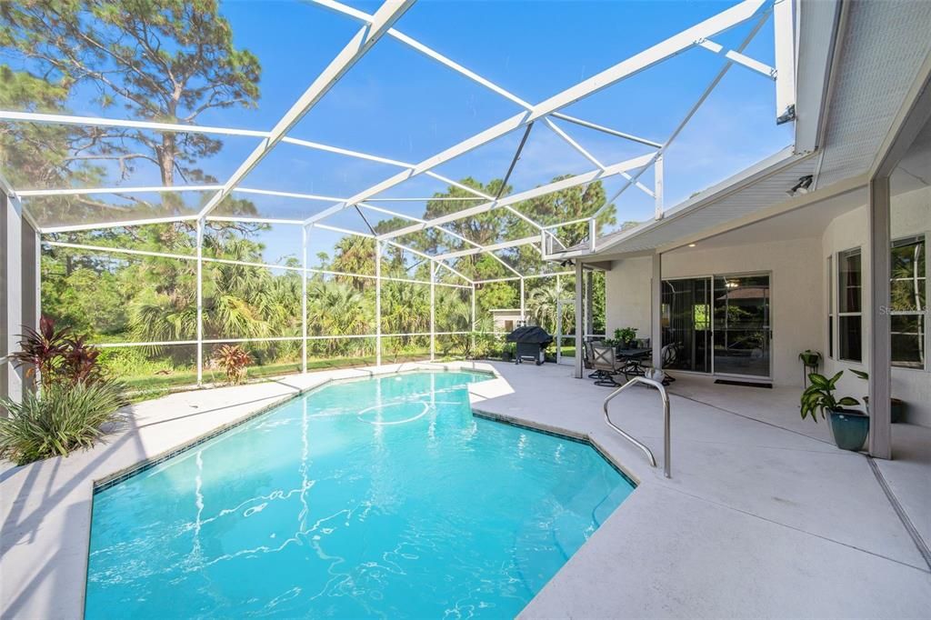 Private pool with screened and covered patio