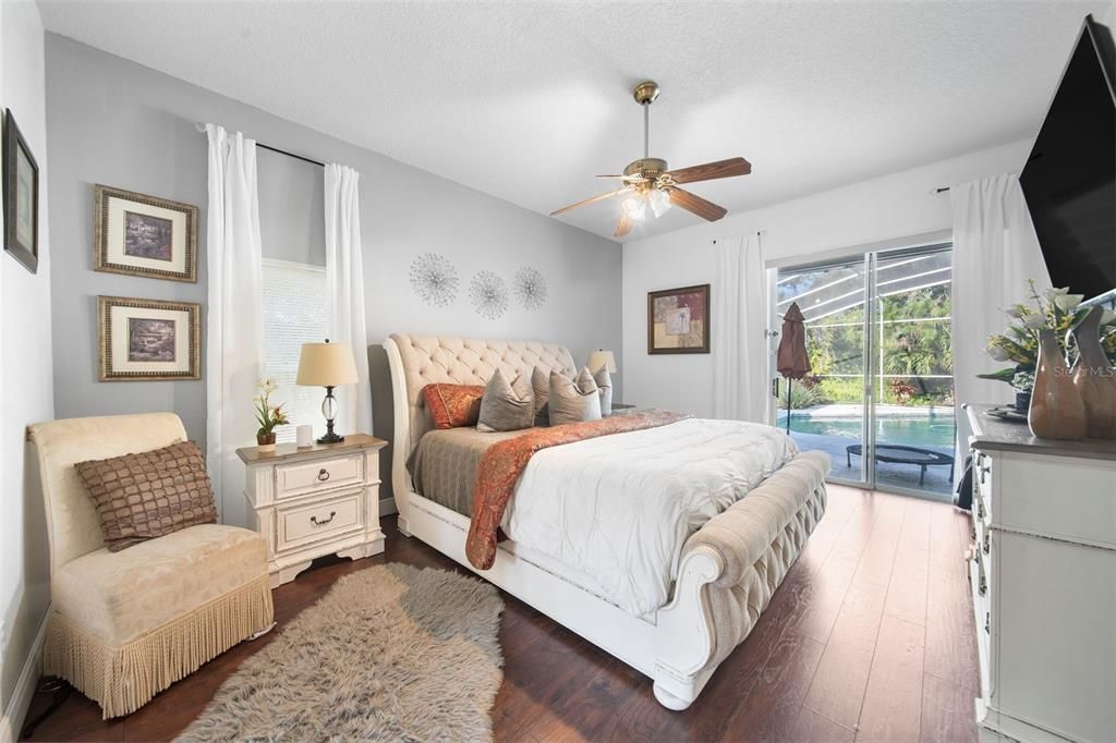 Master Bedroom with Sliding Door out to Pool