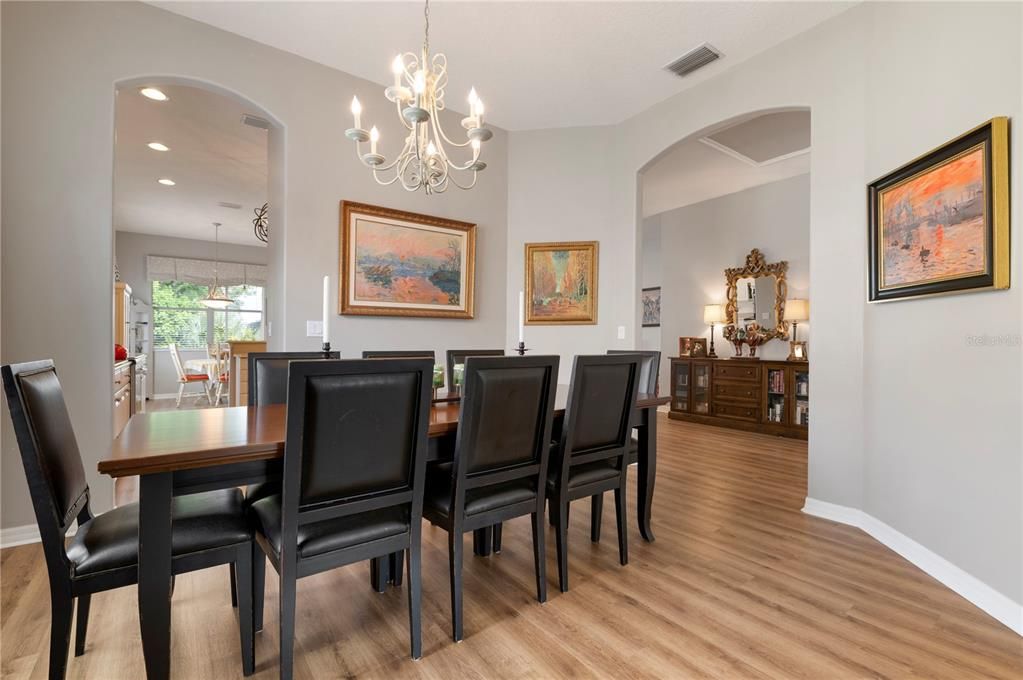 Formal dining room looking toward kitchen