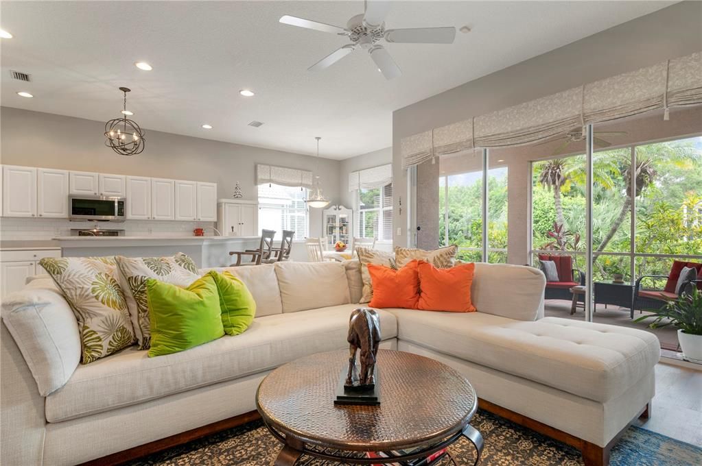 Family Room looking at dinette and lanai