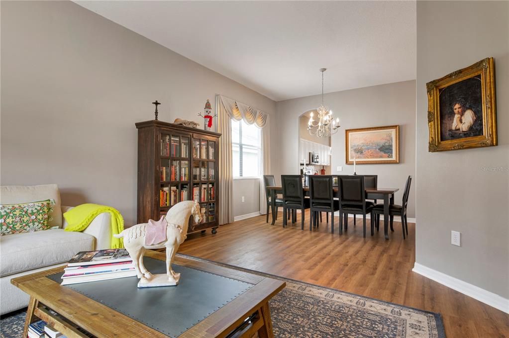 Formal living room toward formal dining room