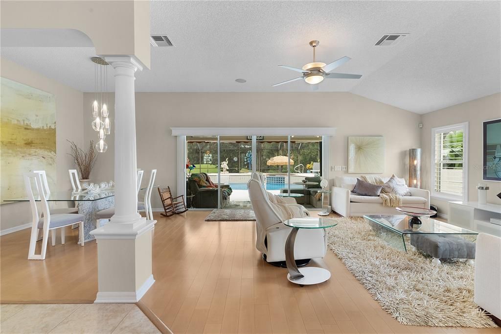 View into the Dining Room & Living Room