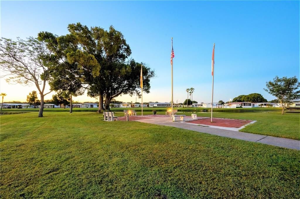 Memorial pond is a great walking place to enjoy the Florida sunsets.