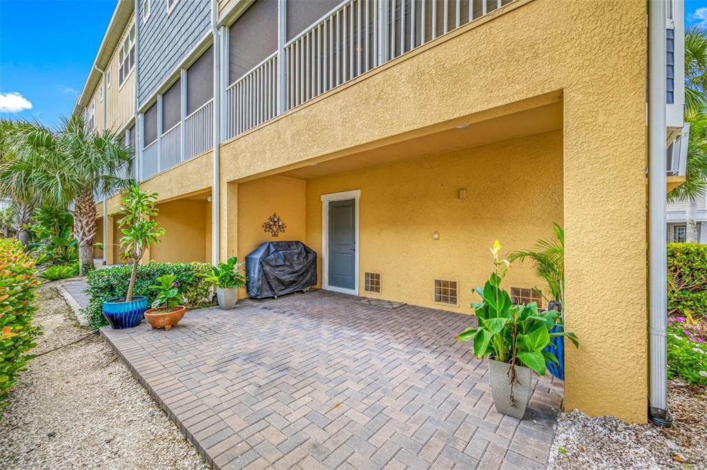 Garage level private patio