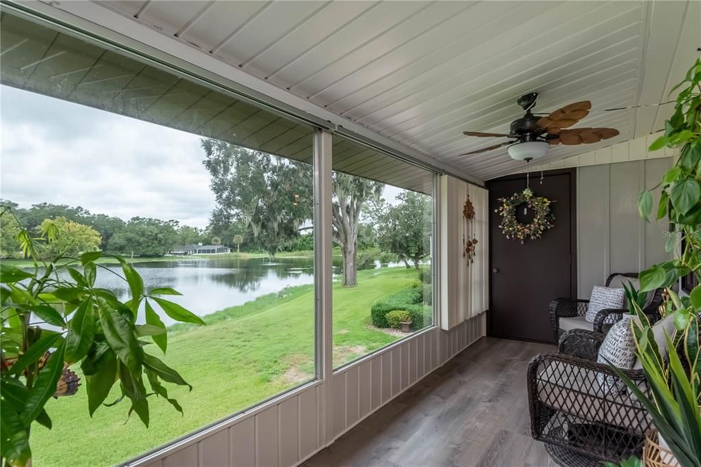 View of Lake Sparkle from Enclosed Back porch