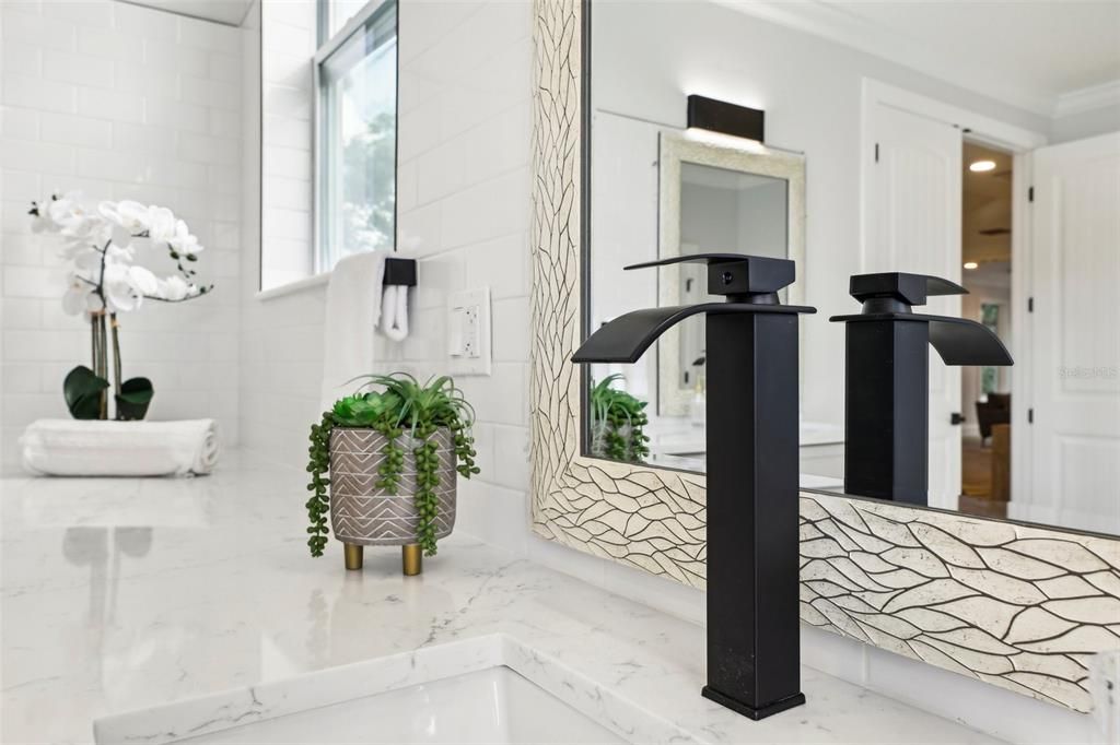 So much natural light in this bath space!