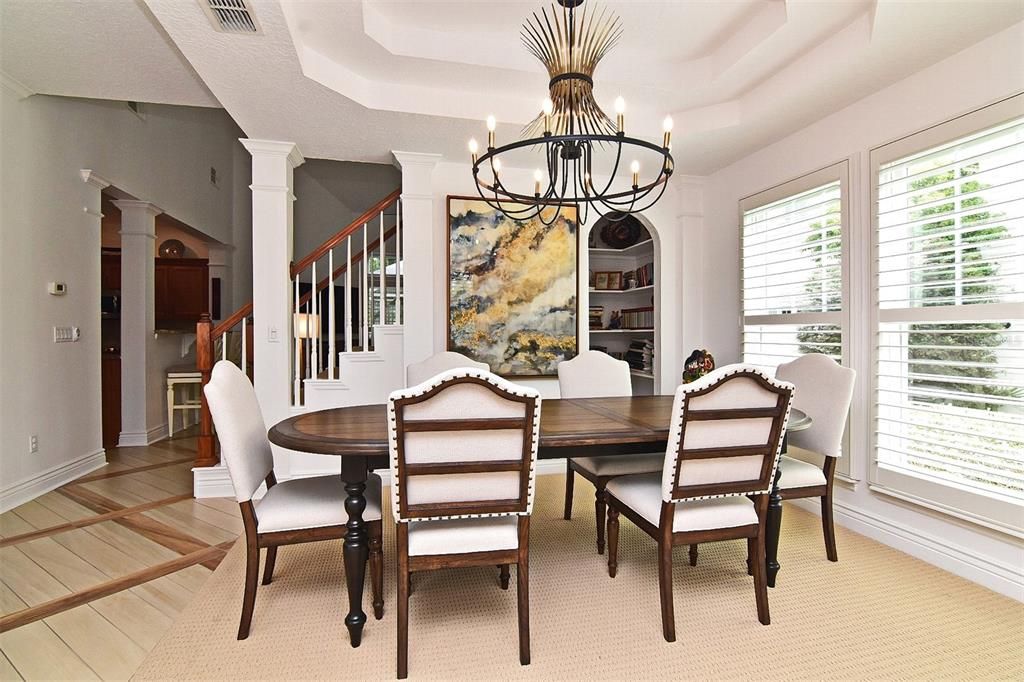 Dining Room with double tray ceiling