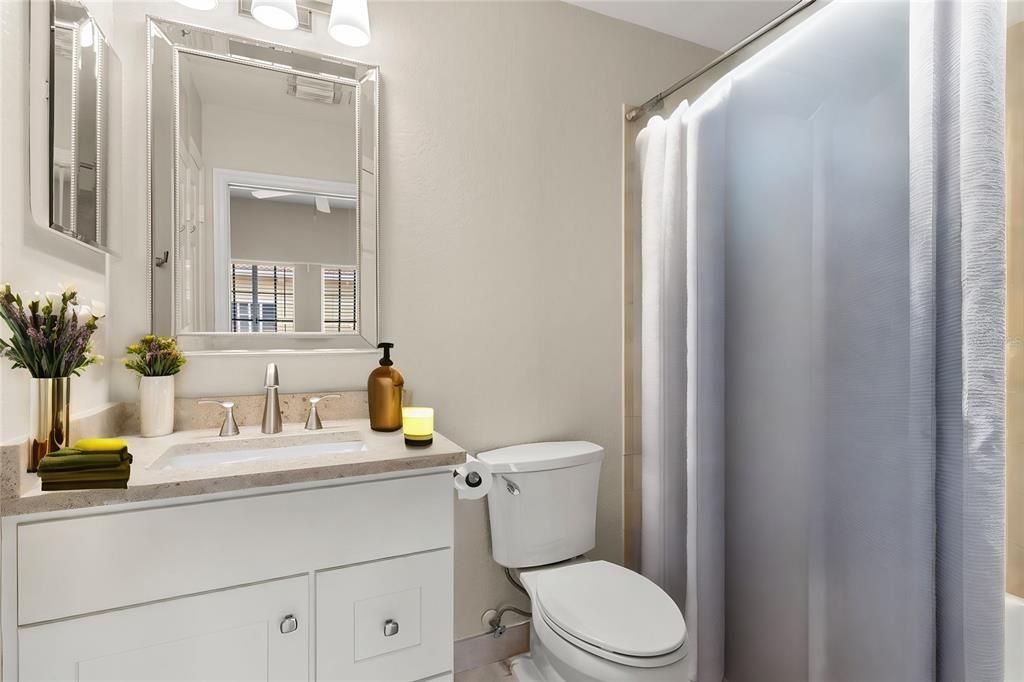 bathroom with bathtub and virtual staged