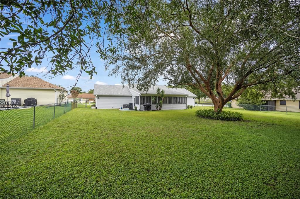 View of fenced in backyard for your furry friends