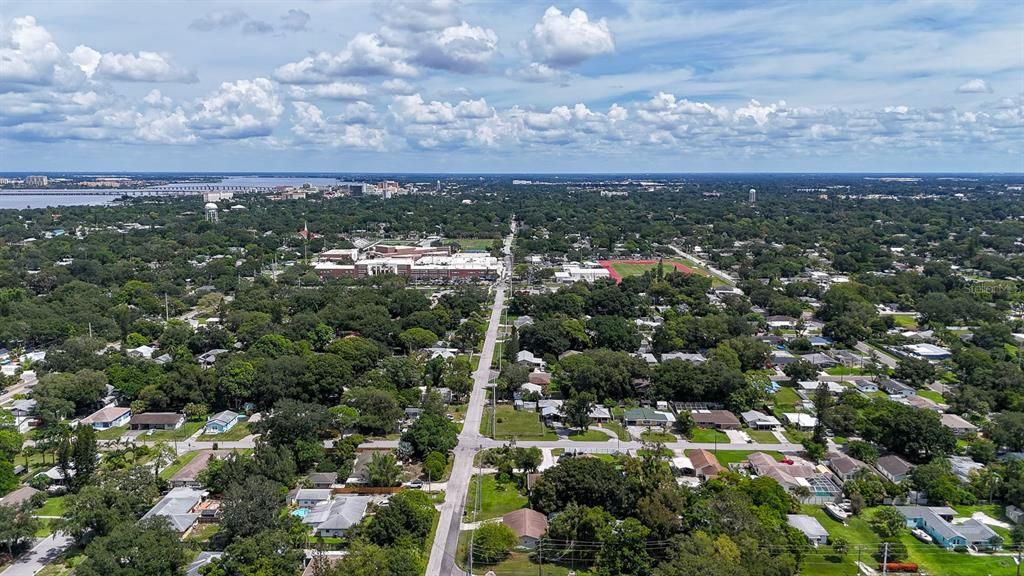 300' above home facing West. Facing Downtown Bradenton and Manatee High