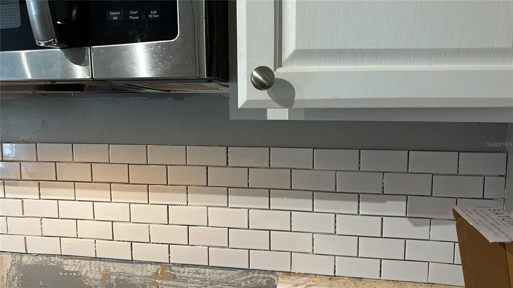 New Subway tile backsplash going in now!