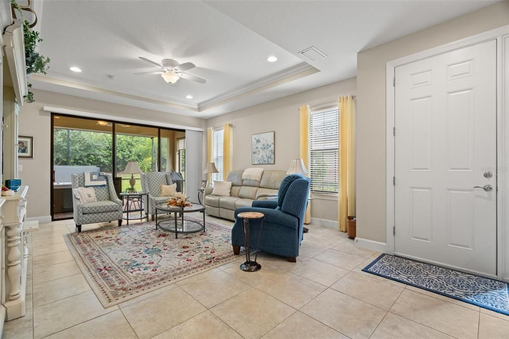 Great Room with tile floors