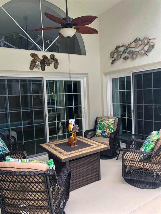 Pool patio with sliding door entry for easy access