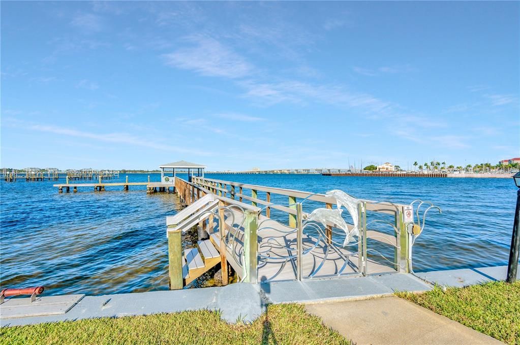 Kayak launch and gated entrance to the Community Dock and Gazebo