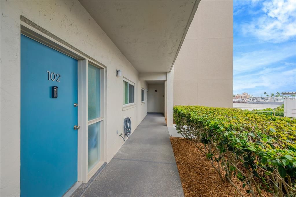 First floor unit with easy access to this unit's assigned covered parking spot