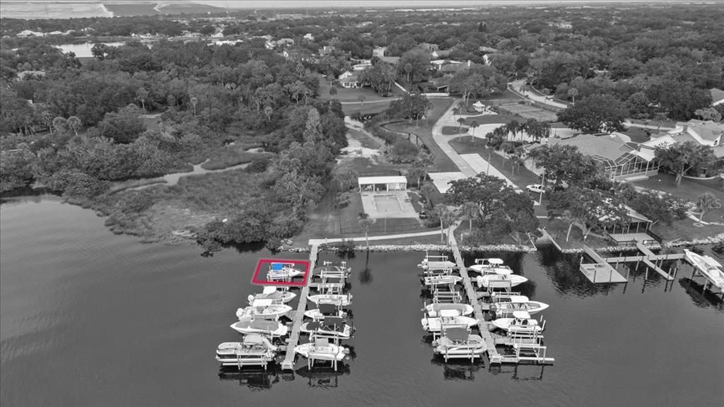 Highlighted Boat slip deeded with the property