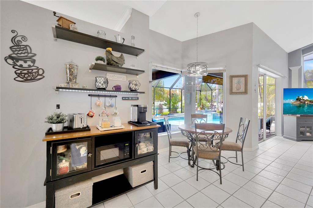 Eat In Dinette Area Overlooking the Pool