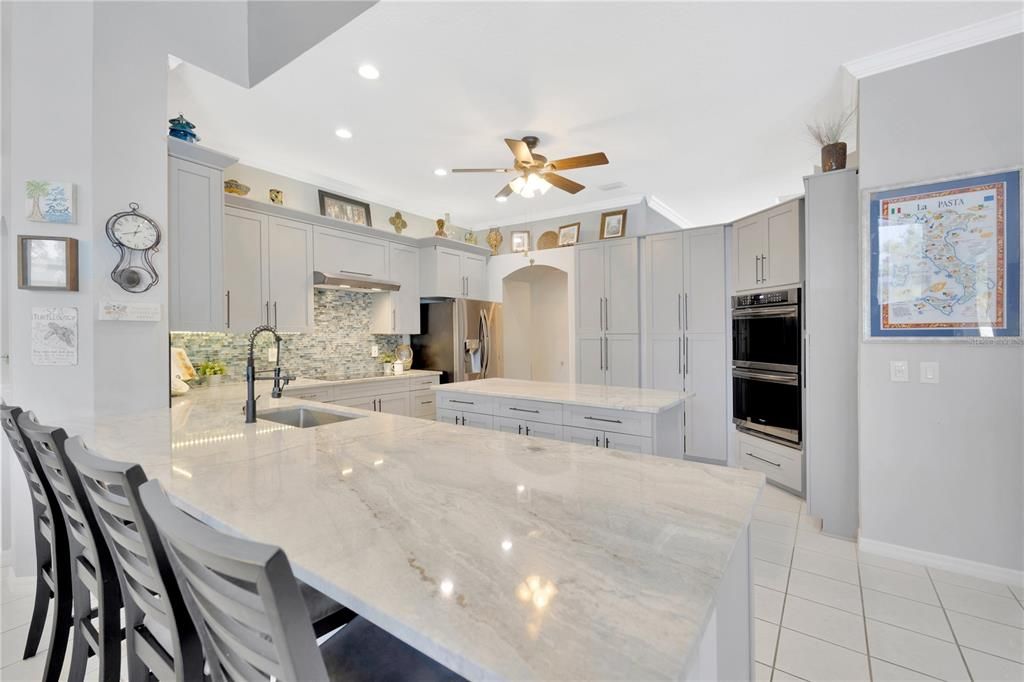 Stunning Fully Upgraded Kitchen!! w/ Granite Counters, Dual Oven, Island, Abundance of Cabinet Storage!!