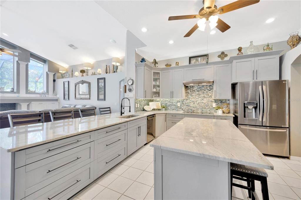 Stunning Fully Upgraded Kitchen!! w/ Granite Counters, Dual Oven, Island, Abundance of Cabinet Storage!!