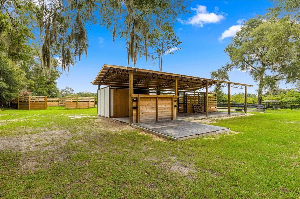 New, open air 3 stall barn