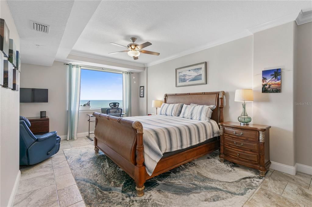 Large Master Bedroom with Ocean Front Picture Window