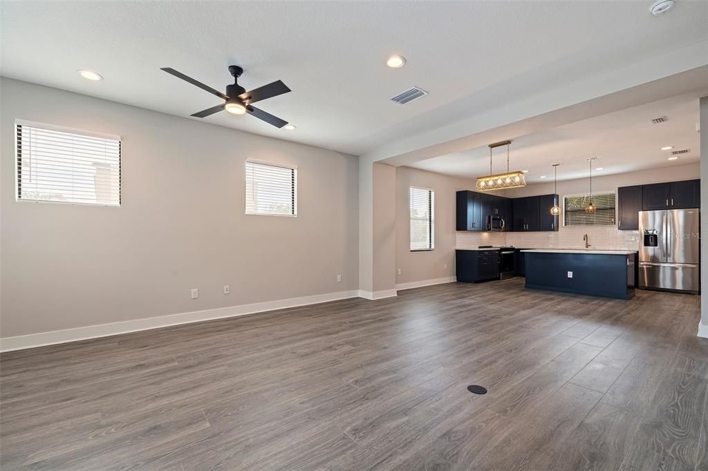 Level 2 open plan kitchen dining living room