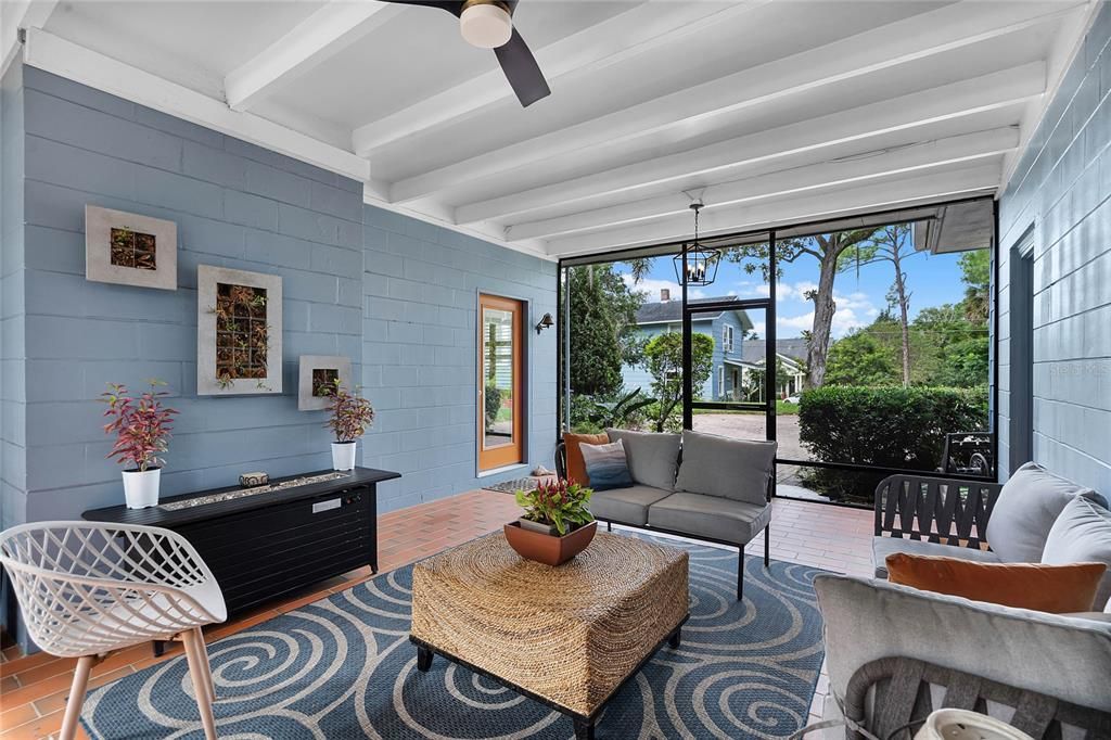 Lanai Facing the Front of the Home.  Door to the left is the main house and door to the right is the in law suite.