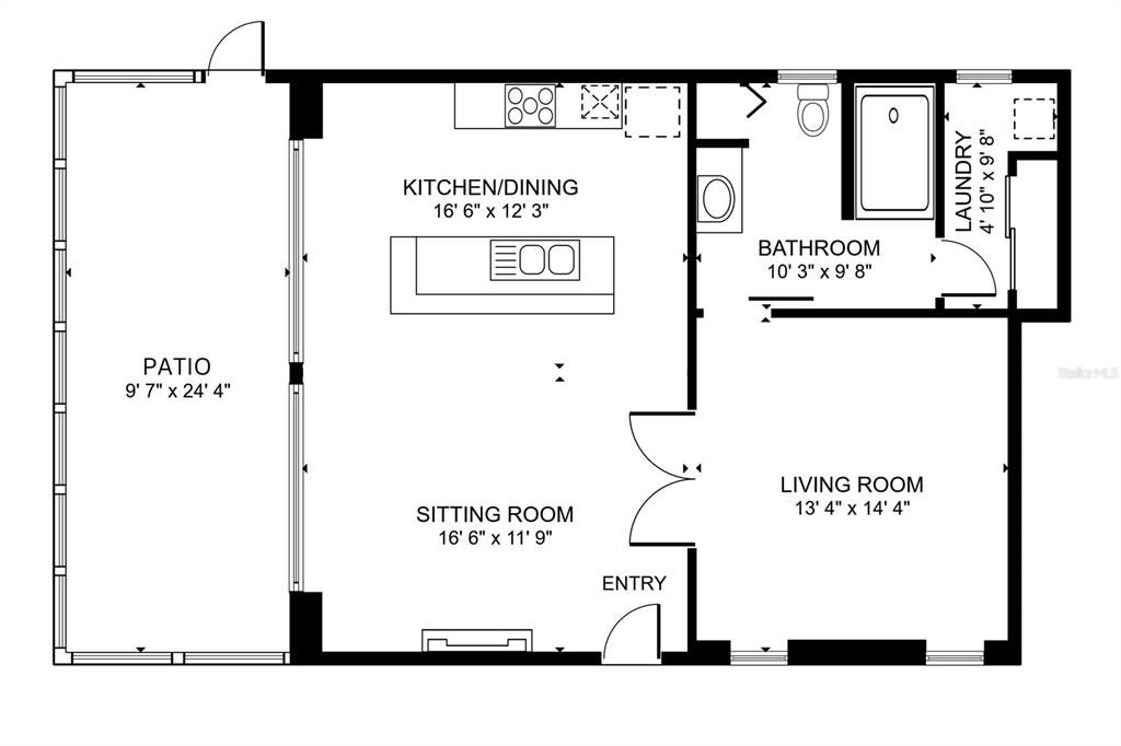 For Sale: $520,000 (1 beds, 1 baths, 690 Square Feet)