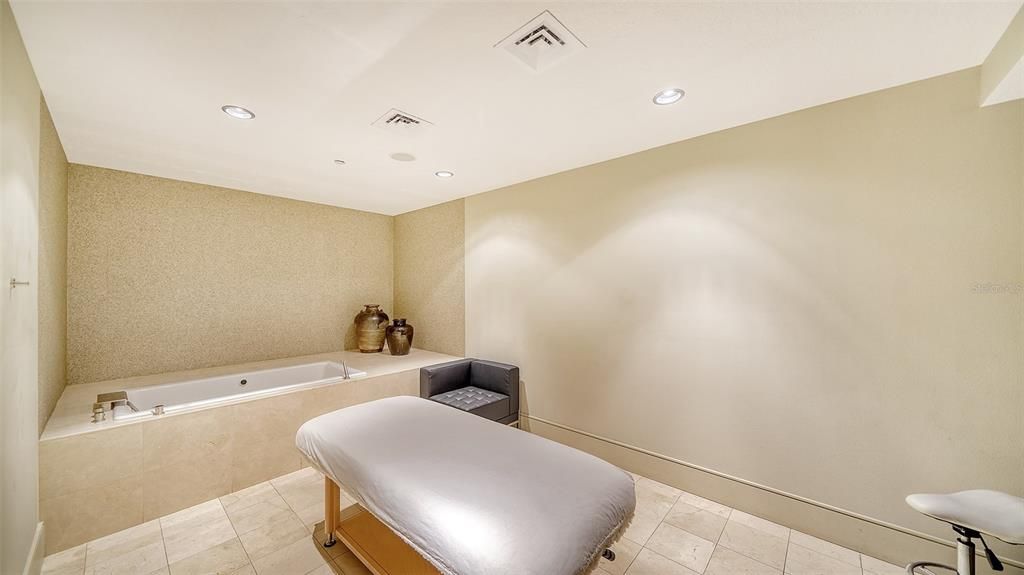 Private massage room for residents