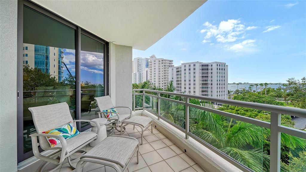 Large balcony overlooking Sarasota Bay