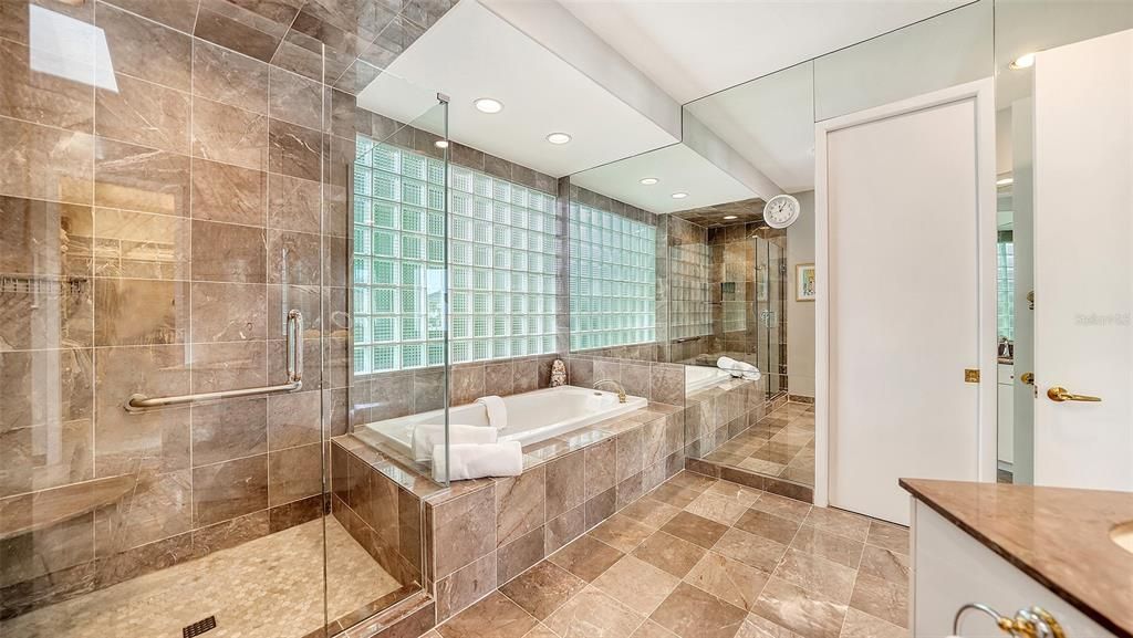 Large Shower & Whirlpool Tub