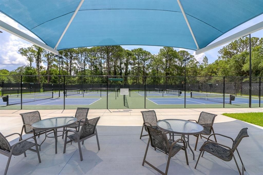 RIVERWOOD PICKLE BALL REST AREA UNDER SHADE