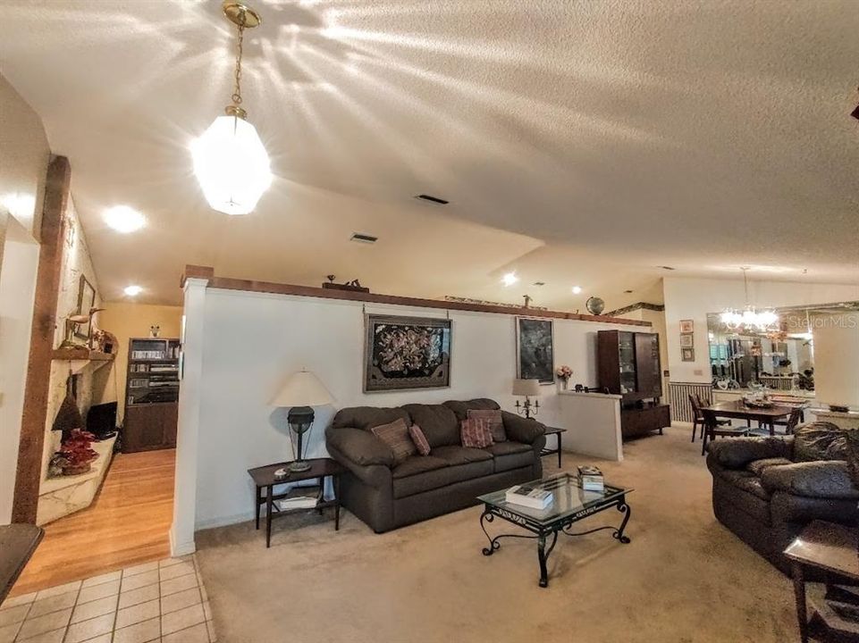 Living Room and Dining Room combo with built ins